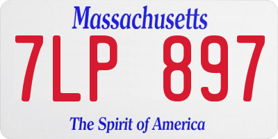MA license plate 7LP897