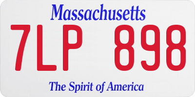 MA license plate 7LP898