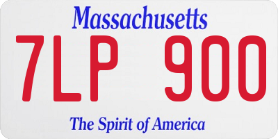 MA license plate 7LP900