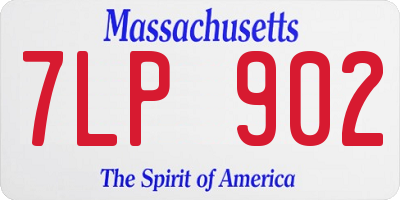 MA license plate 7LP902