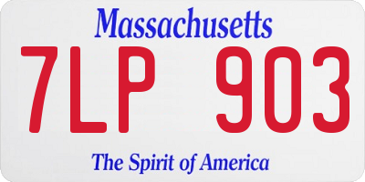 MA license plate 7LP903