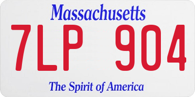MA license plate 7LP904