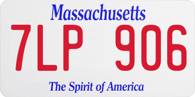 MA license plate 7LP906