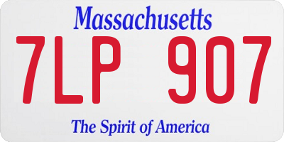 MA license plate 7LP907