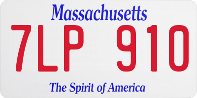 MA license plate 7LP910