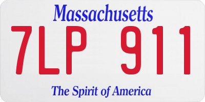 MA license plate 7LP911