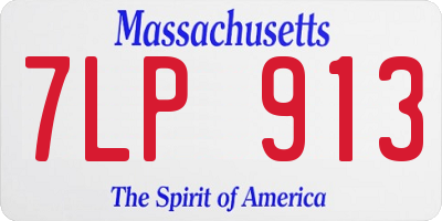 MA license plate 7LP913