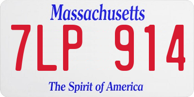 MA license plate 7LP914
