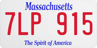 MA license plate 7LP915