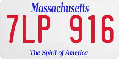 MA license plate 7LP916