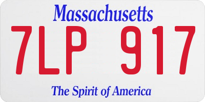 MA license plate 7LP917