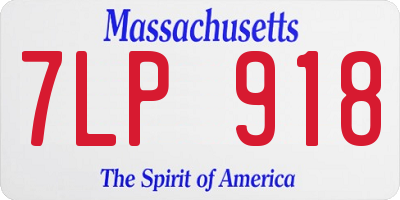 MA license plate 7LP918