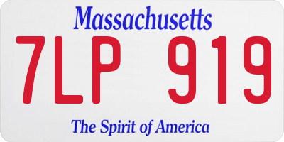 MA license plate 7LP919