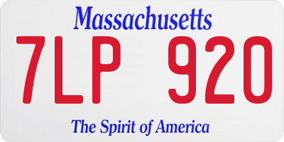 MA license plate 7LP920