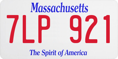MA license plate 7LP921