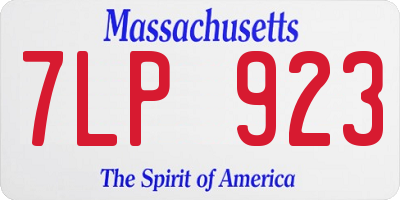 MA license plate 7LP923