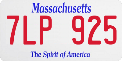MA license plate 7LP925
