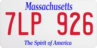 MA license plate 7LP926