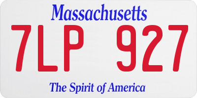 MA license plate 7LP927