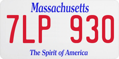 MA license plate 7LP930