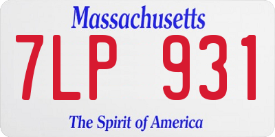 MA license plate 7LP931