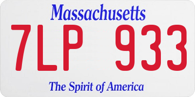 MA license plate 7LP933