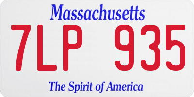 MA license plate 7LP935