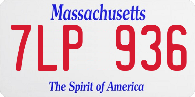 MA license plate 7LP936
