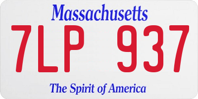 MA license plate 7LP937