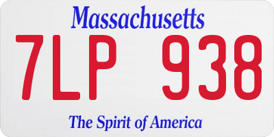 MA license plate 7LP938