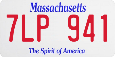 MA license plate 7LP941
