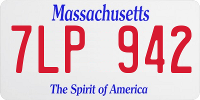 MA license plate 7LP942