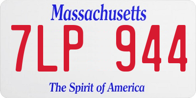 MA license plate 7LP944