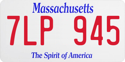 MA license plate 7LP945