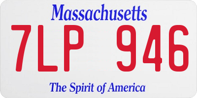 MA license plate 7LP946