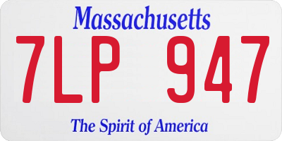 MA license plate 7LP947