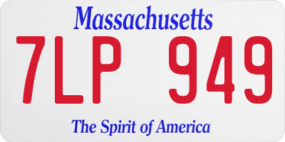 MA license plate 7LP949