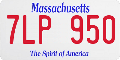 MA license plate 7LP950