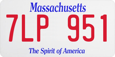 MA license plate 7LP951