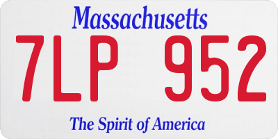 MA license plate 7LP952