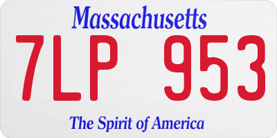 MA license plate 7LP953
