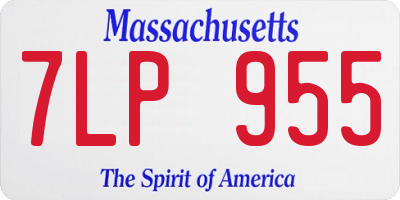 MA license plate 7LP955