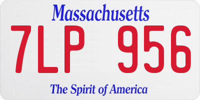 MA license plate 7LP956