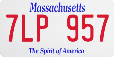 MA license plate 7LP957