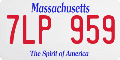 MA license plate 7LP959