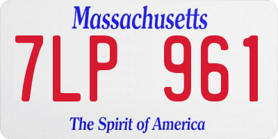 MA license plate 7LP961