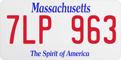 MA license plate 7LP963