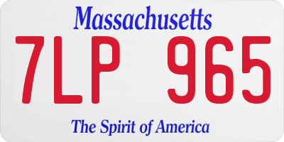 MA license plate 7LP965