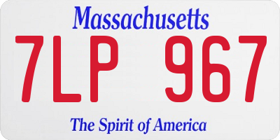 MA license plate 7LP967