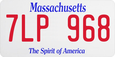 MA license plate 7LP968